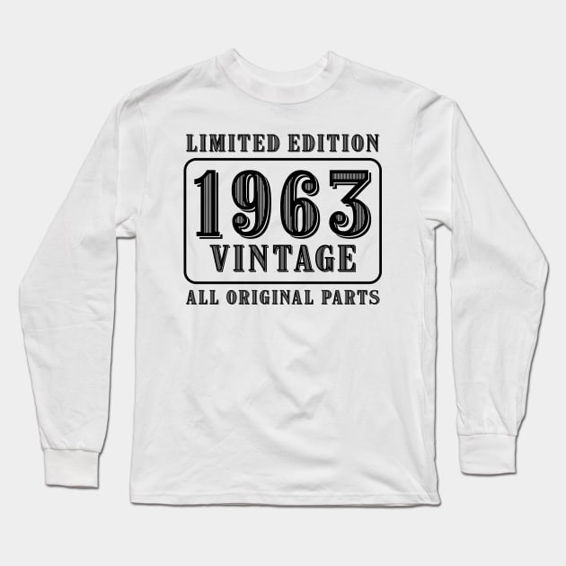 All original parts vintage 1963 limited edition birthday Long Sleeve T-Shirt by colorsplash